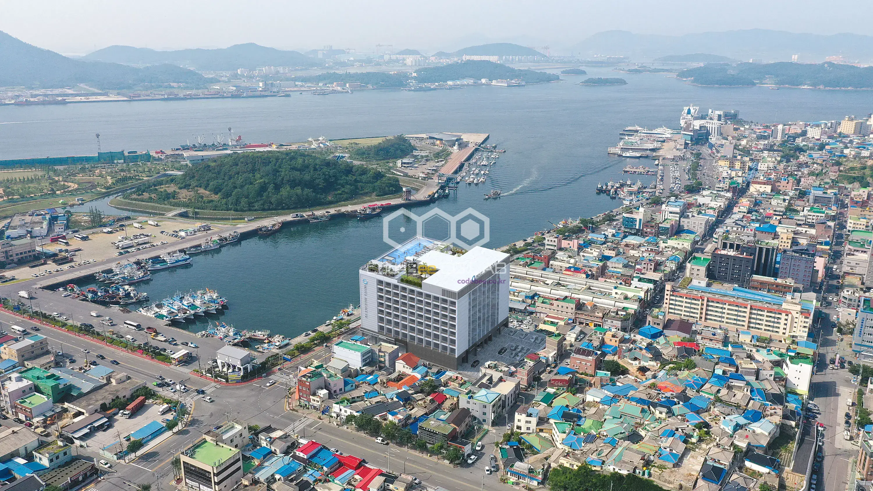 목포 호텔 블루오션 항만 경관 합성 이미지